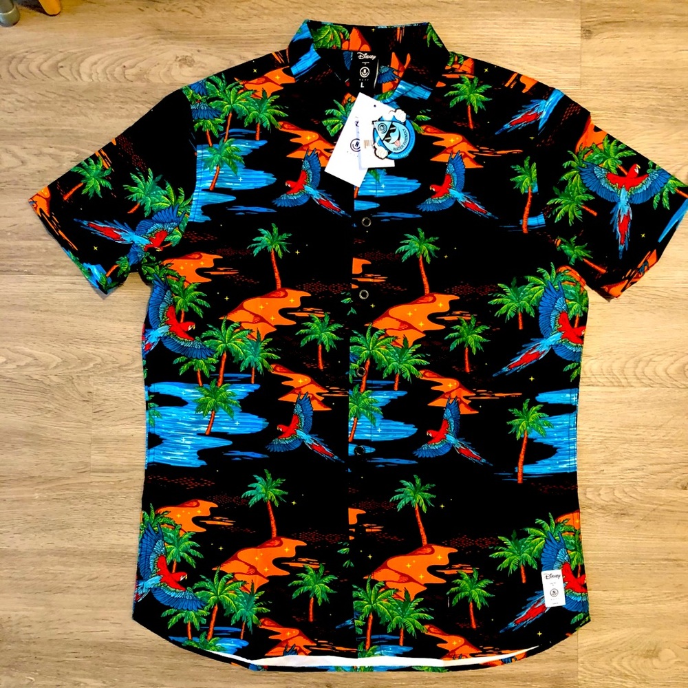 🆕 Neff Disney Pool Agrabah Collared Shirt NWT